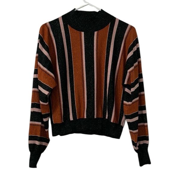 MinkPink RTR Stripe Batwing Brown & Black Sweater(Size Medium) - Picture 3 of 8